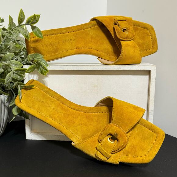 Veronica Beard Clog Sandals in Saffron Suede, Size 8 - Picture 14 of 14